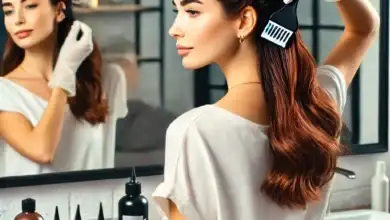 صبغة الشعر باللون البني