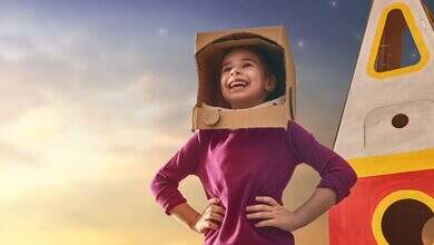 Child in astronaut costume