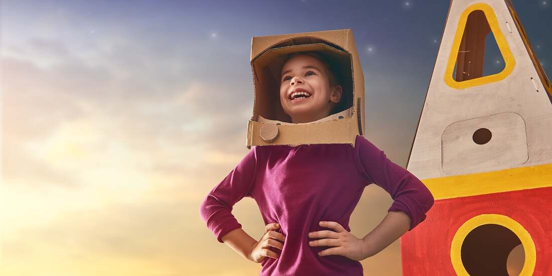 Child in astronaut costume