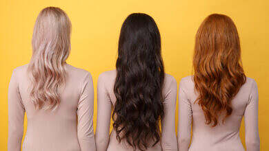 Back view photo of young three ladies