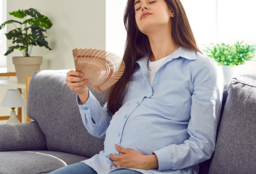 المرأة الحامل في الصيف